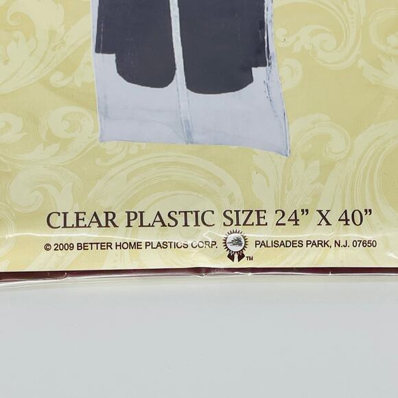 Better Home Zippered Clear Plastic Suit Bag - Size 24" x 40" - New - Picture 4 of 9